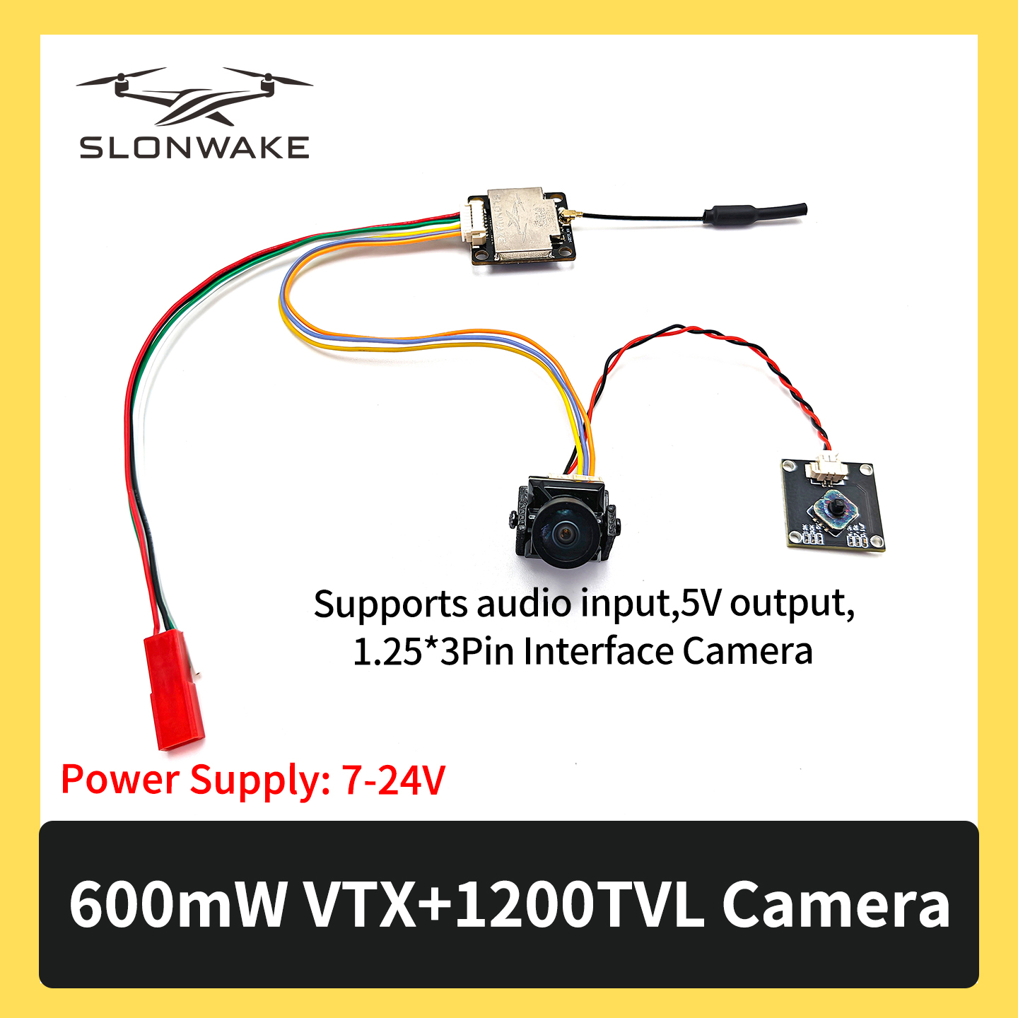 SLONWAKE 5.8G 600mW 7-24V FPV  - Drone Frame reseña y precio