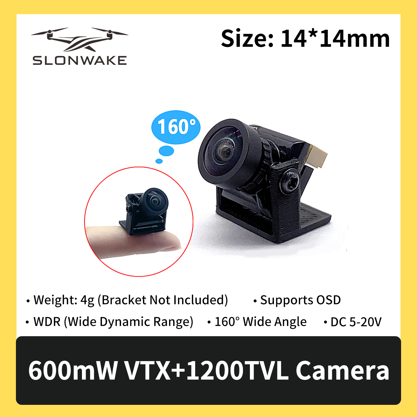 SLONWAKE 5.8G 600mW 7-24V FPV  - Drone Frame reseña y precio
