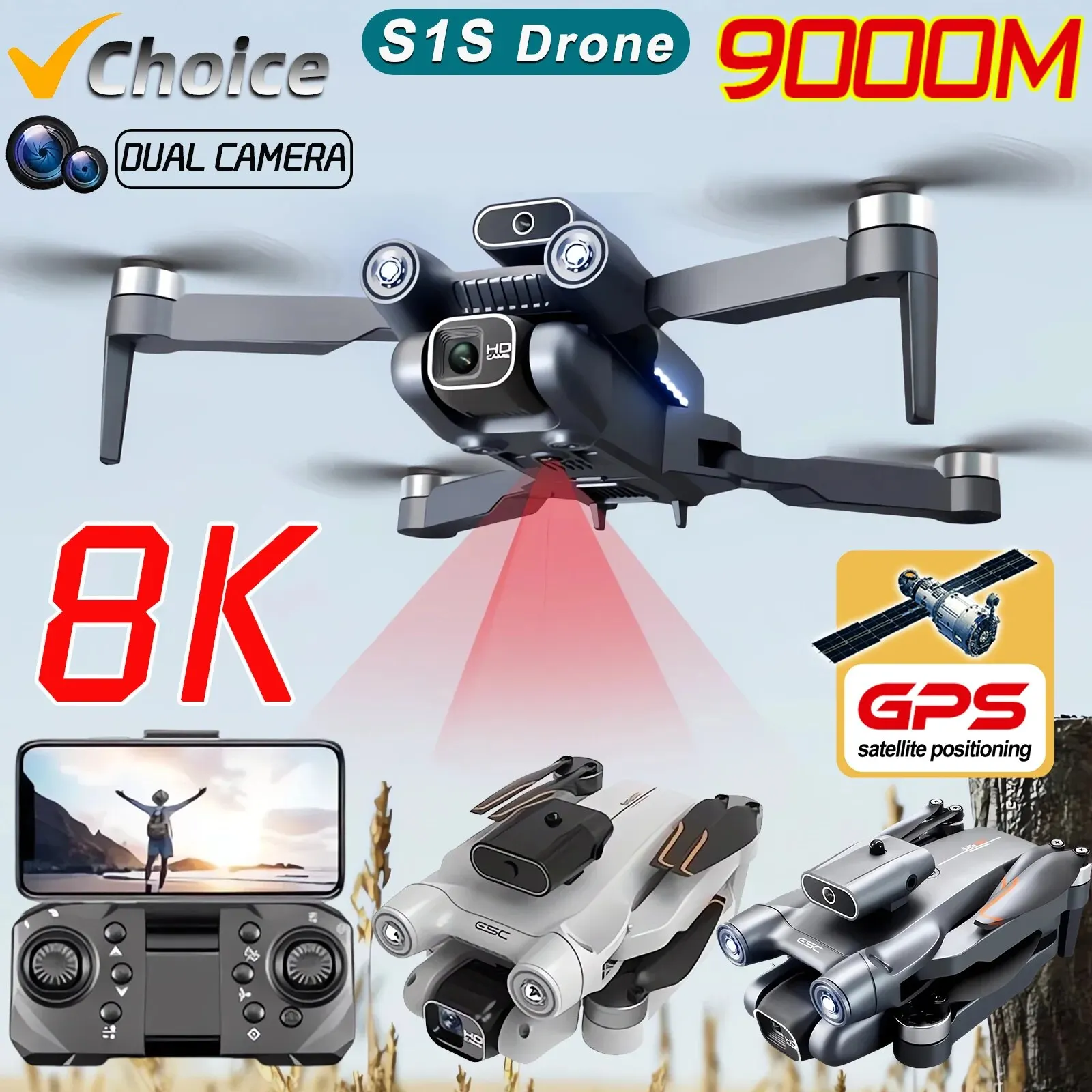 New S1S 5G GPS Drone Camera 8K - Drone Gps Mount reseña y precio
