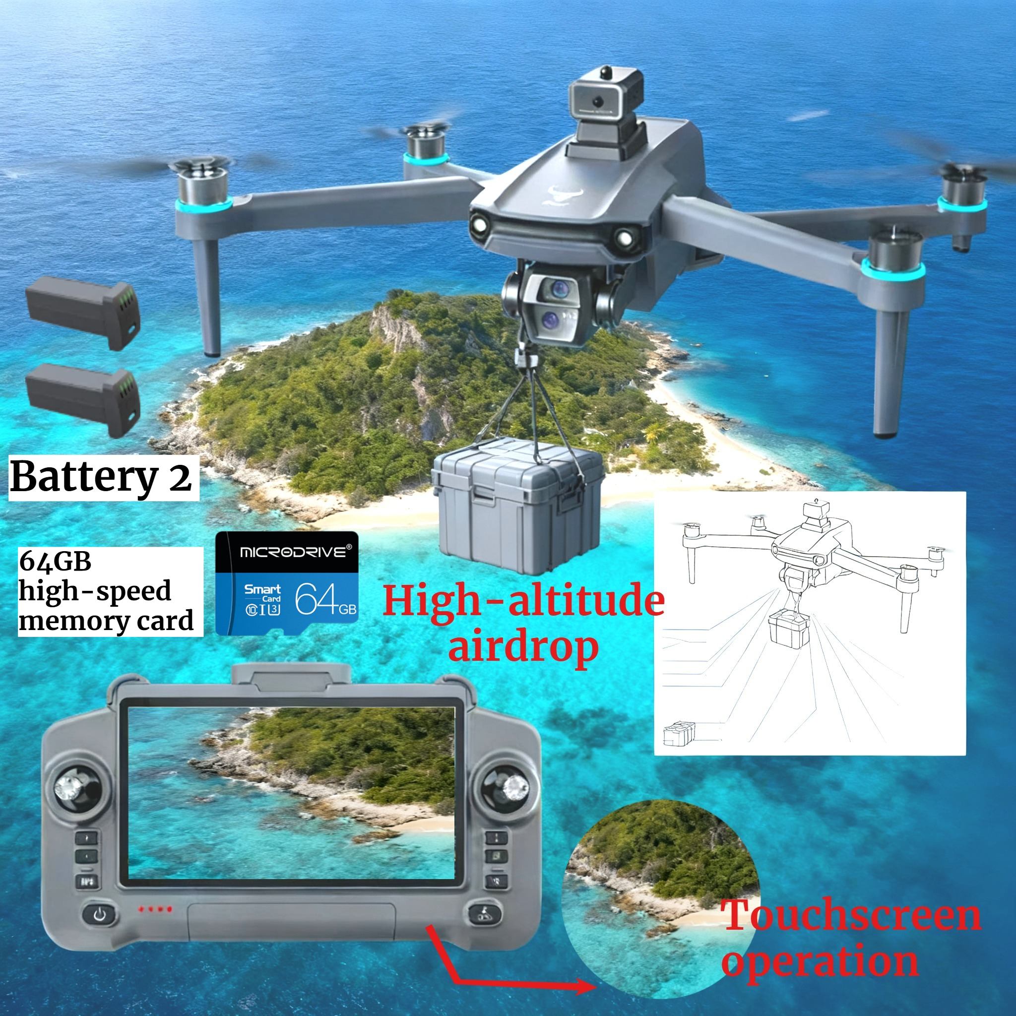 Drone GPS 8K HD Camera Aerial  - Drone Gps Mount reseña y precio