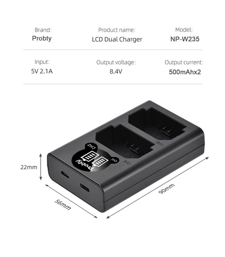 2200mAh NP-W235 NP W235 Batter - Drone Battery reseña y precio