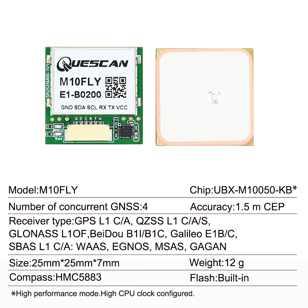Quescan 25mm*25mm M10FLY 10Hz  - Drone Compass reseña y precio