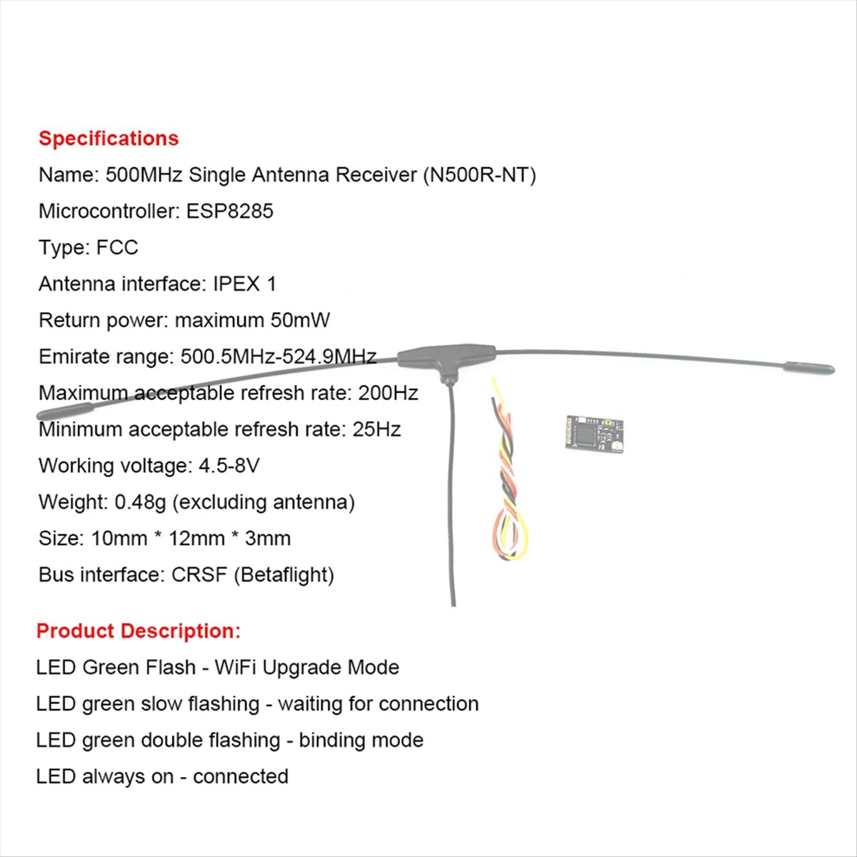 500MHz Receiver 500.5MHz-524.9 - Drone Receiver reseña y precio